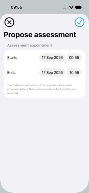 RepairMe Supplier app: proposing an assessment time